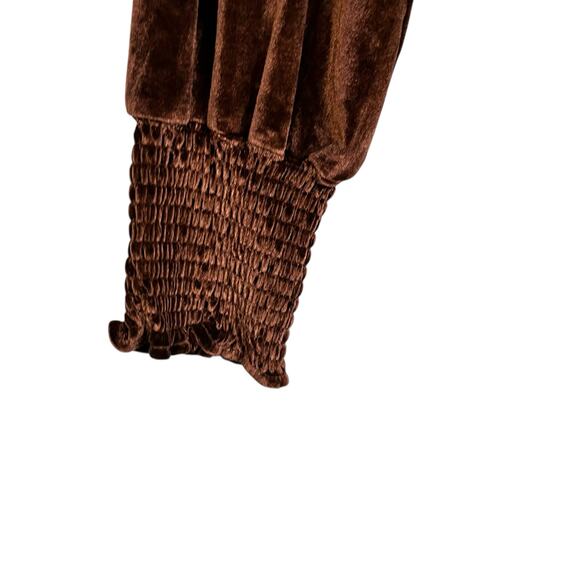 Inherit Brown Velvet Empire Waist Midi Dress Boho Sleeves Small‎ (3017) - Picture 11 of 12